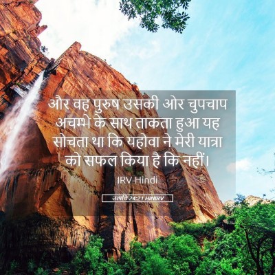 Picture 05 - उत्पत्ति 24:21 HINIRV - और वह पुरुष उसकी ओर - Bible Verse Picture