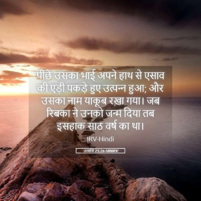 Picture 05 - उत्पत्ति 25:26 HINIRV - पीछे उसका भाई अपने - Bible Verse Picture
