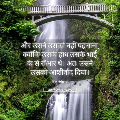 Picture 05 - उत्पत्ति 27:23 HINIRV - और उसने उसको नहीं - Bible Verse Picture