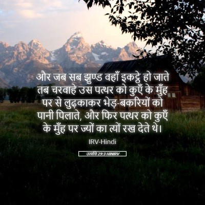 Picture 05 - उत्पत्ति 29:3 HINIRV - और जब सब झुण्ड वहाँ - Bible Verse Picture