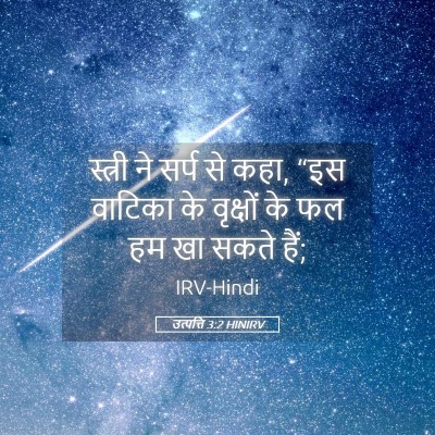 Picture 05 - उत्पत्ति 3:2 HINIRV - स्त्री ने सर्प से - Bible Verse Picture