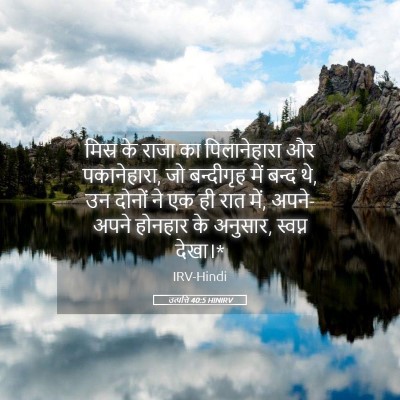 Picture 05 - उत्पत्ति 40:5 HINIRV - मिस्र के राजा का - Bible Verse Picture