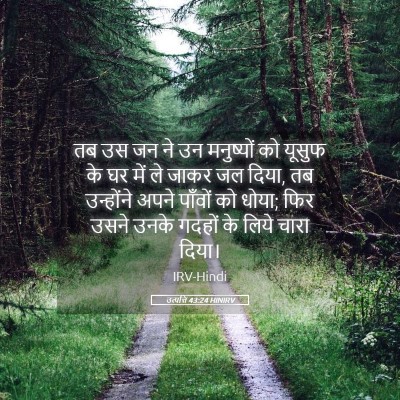 Picture 05 - उत्पत्ति 43:24 HINIRV - तब उस जन ने उन - Bible Verse Picture