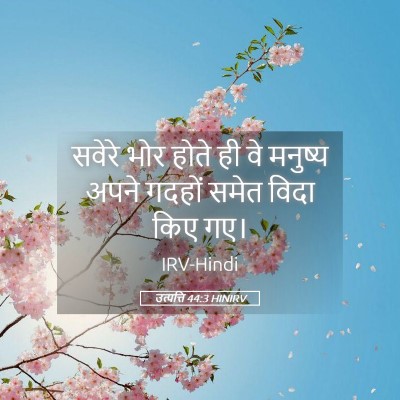 Picture 05 - उत्पत्ति 44:3 HINIRV - सवेरे भोर होते ही - Bible Verse Picture