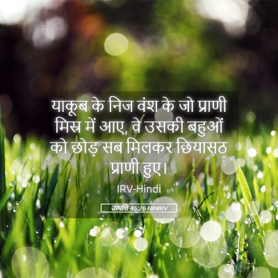 Picture 05 - उत्पत्ति 46:26 HINIRV - याकूब के निज वंश के - Bible Verse Picture