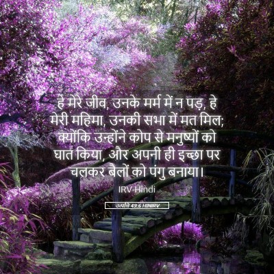Picture 05 - उत्पत्ति 49:6 HINIRV - हे मेरे जीव, उनके - Bible Verse Picture