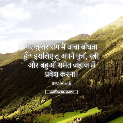 Picture 05 - उत्पत्ति 6:18 HINIRV - परन्तु तेरे संग - Bible Verse Picture
