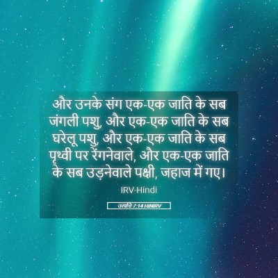 Picture 05 - उत्पत्ति 7:14 HINIRV - और उनके संग एक-एक - Bible Verse Picture