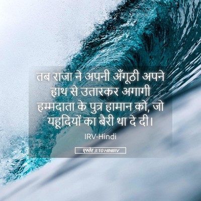 Picture 05 - एस्तेर 3:10 HINIRV - तब राजा ने अपनी - Bible Verse Picture
