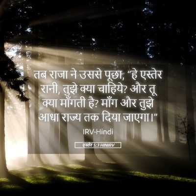 Picture 05 - एस्तेर 5:3 HINIRV - तब राजा ने उससे - Bible Verse Picture