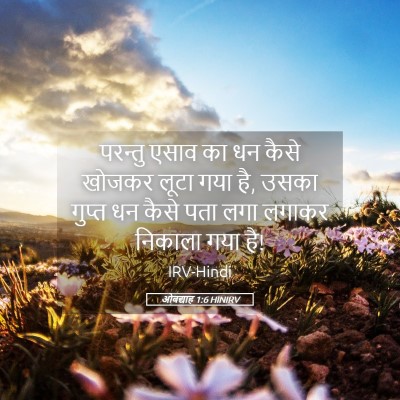 Picture 05 - ओबद्याह 1:6 HINIRV - परन्तु एसाव का धन - Bible Verse Picture