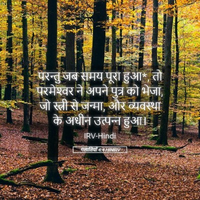 Picture 05 - गलातियों 4:4 HINIRV - परन्तु जब समय पूरा - Bible Verse Picture