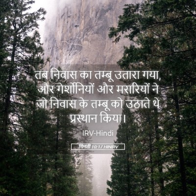 Picture 05 - गिनती 10:17 HINIRV - तब निवास का तम्बू - Bible Verse Picture