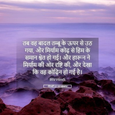 Picture 05 - गिनती 12:10 HINIRV - तब वह बादल तम्बू के - Bible Verse Picture