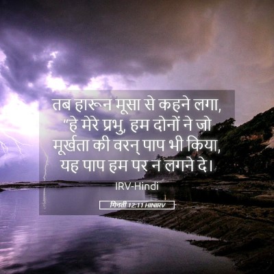 Picture 05 - गिनती 12:11 HINIRV - तब हारून मूसा से - Bible Verse Picture