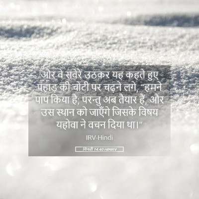 Picture 05 - गिनती 14:40 HINIRV - और वे सवेरे उठकर यह - Bible Verse Picture