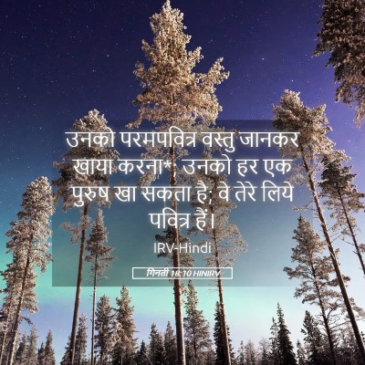 Picture 05 - गिनती 18:10 HINIRV - उनको परमपवित्र - Bible Verse Picture