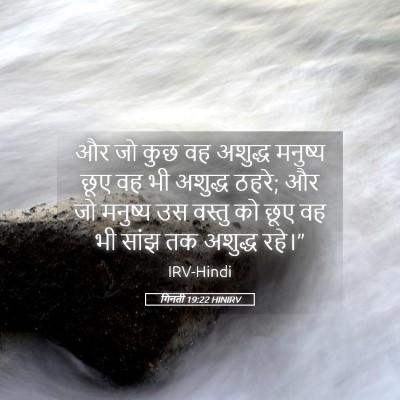 Picture 05 - गिनती 19:22 HINIRV - और जो कुछ वह अशुद्ध - Bible Verse Picture