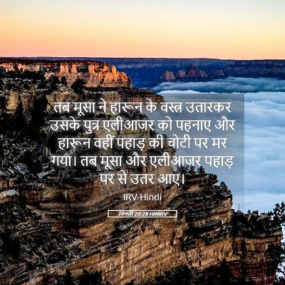 Picture 05 - गिनती 20:28 HINIRV - तब मूसा ने हारून के - Bible Verse Picture