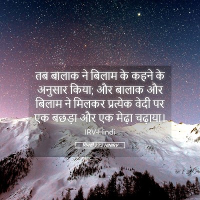Picture 05 - गिनती 23:2 HINIRV - तब बालाक ने बिलाम - Bible Verse Picture