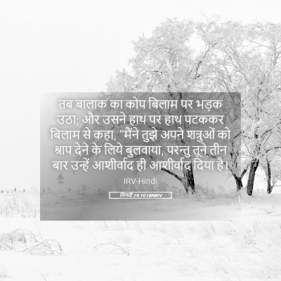 Picture 05 - गिनती 24:10 HINIRV - तब बालाक का कोप - Bible Verse Picture