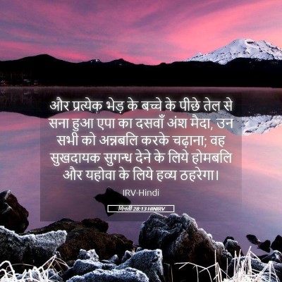 Picture 05 - गिनती 28:13 HINIRV - और प्रत्येक भेड़ - Bible Verse Picture
