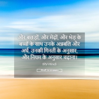 Picture 05 - गिनती 29:18 HINIRV - और बछड़ों, और - Bible Verse Picture