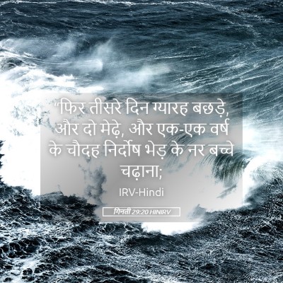 Picture 05 - गिनती 29:20 HINIRV - “फिर तीसरे दिन - Bible Verse Picture