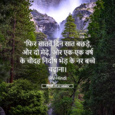 Picture 05 - गिनती 29:32 HINIRV - “फिर सातवें दिन - Bible Verse Picture