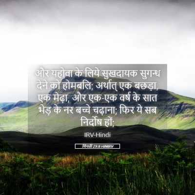 Picture 05 - गिनती 29:8 HINIRV - और यहोवा के लिये - Bible Verse Picture