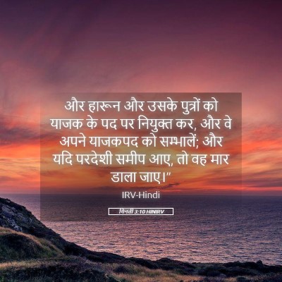 Picture 05 - गिनती 3:10 HINIRV - और हारून और उसके - Bible Verse Picture