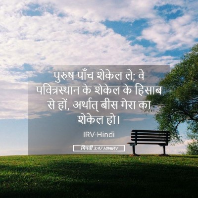 Picture 05 - गिनती 3:47 HINIRV - पुरुष पाँच शेकेल - Bible Verse Picture