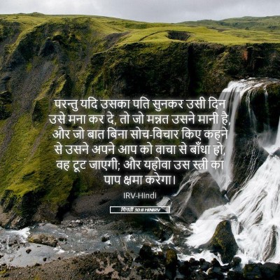 Picture 05 - गिनती 30:8 HINIRV - परन्तु यदि उसका - Bible Verse Picture