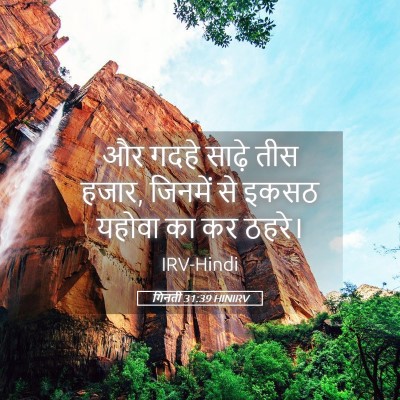 Picture 05 - गिनती 31:39 HINIRV - और गदहे साढ़े तीस - Bible Verse Picture
