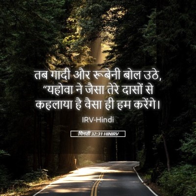 Picture 05 - गिनती 32:31 HINIRV - तब गादी और रूबेनी - Bible Verse Picture