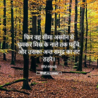 Picture 05 - गिनती 34:5 HINIRV - फिर वह सीमा अस्मोन - Bible Verse Picture