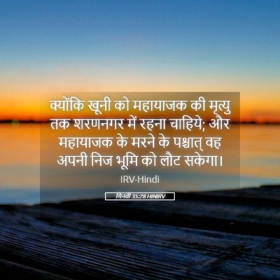 Picture 05 - गिनती 35:28 HINIRV - क्योंकि खूनी को - Bible Verse Picture