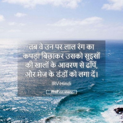 Picture 05 - गिनती 4:8 HINIRV - तब वे उन पर लाल रंग - Bible Verse Picture