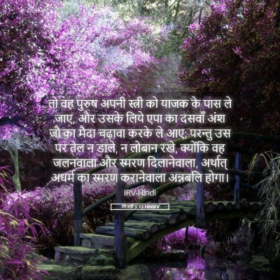 Picture 05 - गिनती 5:15 HINIRV - तो वह पुरुष अपनी - Bible Verse Picture