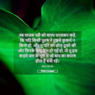 Picture 05 - गिनती 5:19 HINIRV - तब याजक स्त्री को - Bible Verse Picture