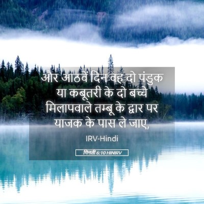 Picture 05 - गिनती 6:10 HINIRV - और आठवें दिन वह दो - Bible Verse Picture