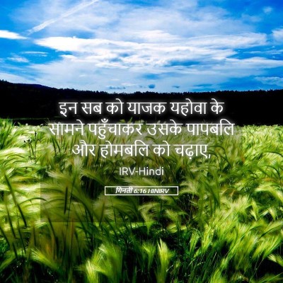 Picture 05 - गिनती 6:16 HINIRV - इन सब को याजक यहोवा - Bible Verse Picture