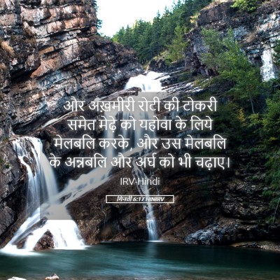 Picture 05 - गिनती 6:17 HINIRV - और अख़मीरी रोटी की - Bible Verse Picture