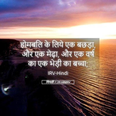 Picture 05 - गिनती 7:39 HINIRV - होमबलि के लिये एक - Bible Verse Picture