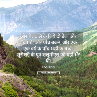 Picture 05 - गिनती 7:41 HINIRV - और मेलबलि के लिये - Bible Verse Picture