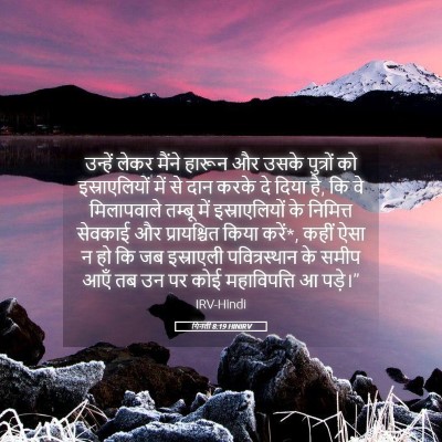 Picture 05 - गिनती 8:19 HINIRV - उन्हें लेकर मैंने - Bible Verse Picture