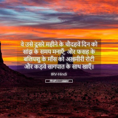 Picture 05 - गिनती 9:11 HINIRV - वे उसे दूसरे महीने - Bible Verse Picture