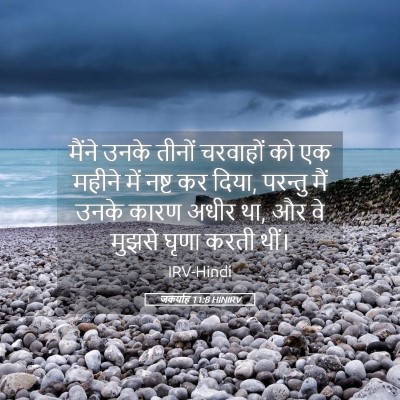 Picture 05 - जकर्याह 11:8 HINIRV - मैंने उनके तीनों - Bible Verse Picture