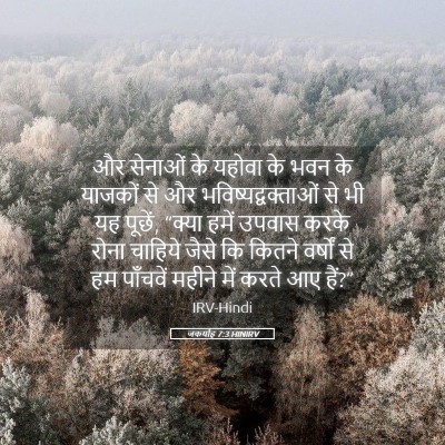 Picture 05 - जकर्याह 7:3 HINIRV - और सेनाओं के यहोवा - Bible Verse Picture