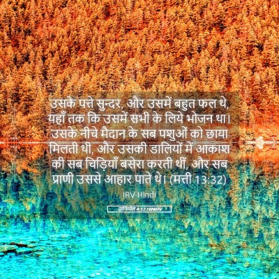 Picture 05 - दानिय्येल 4:12 HINIRV - उसके पत्ते सुन्दर, - Bible Verse Picture